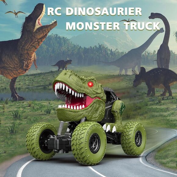 2.4Ghz All Remote Control Dinosaur Car With Light Rechargeable 4WD Off Road Toys - Picture 4 of 5